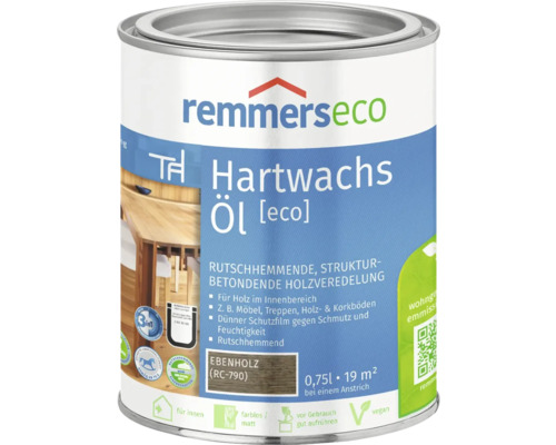 Huile-cire Remmers éco incolore 750 ml Huile de cire dure Remmers Ébène pour l''intérieur en pot métallique