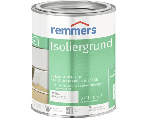 Remmers Isolierfarbe Isoliergrund weiß 750 ml Remmers Isoliergrund, ein Voranstrich für helle Deckfarben und Lacke in einem Metalleimer