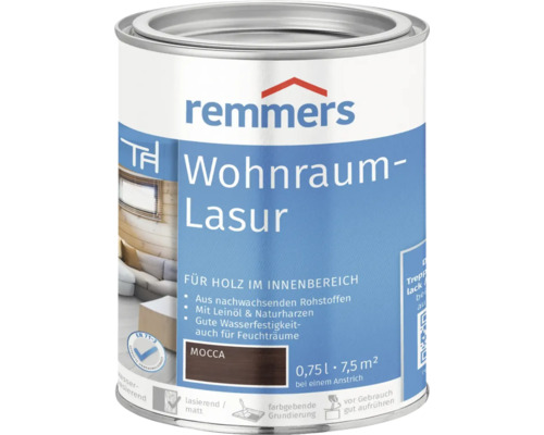 Lasure pour espace d'habitation Remmers moka 750 ml Boîte de lasure d''intérieur Remmers