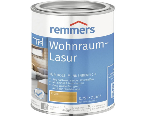 Lasure pour espace d'habitation Remmers chêne 750 ml Remmers Lasure pour intérieur chêne, boîte de 0,75 litre pour l''intérieur