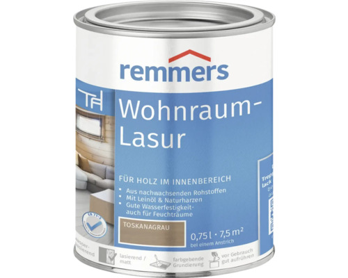 Lasure pour espace d'habitation Remmers gris Toscane 750 ml Remmers Lasure d''intérieur, boîte de 0,75 litre