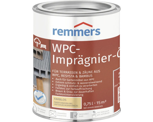 WPC Imprägnierung Imprägnieröl Bambusöl farblos 0,75 l Remmers WPC Imprägnier Öl für Terrassen und Zäune, Gebinde
