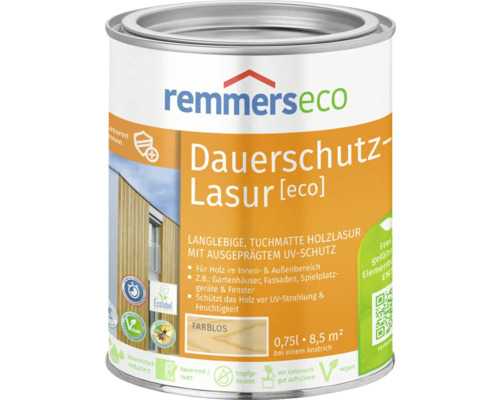 Lasure de protection longue durée à l'huile Remmers eco incolore 750 ml