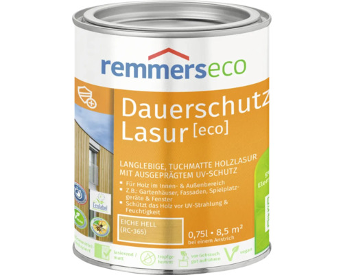 Lasure de protection longue durée Remmers eco chêne clair 750 ml