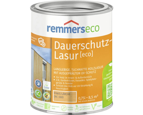 Lasure de protection longue durée à l'huile Remmers éco mélèze 750 ml