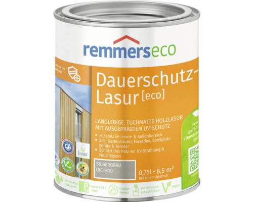 Lasure de protection longue durée Remmers éco gris argent 750 ml