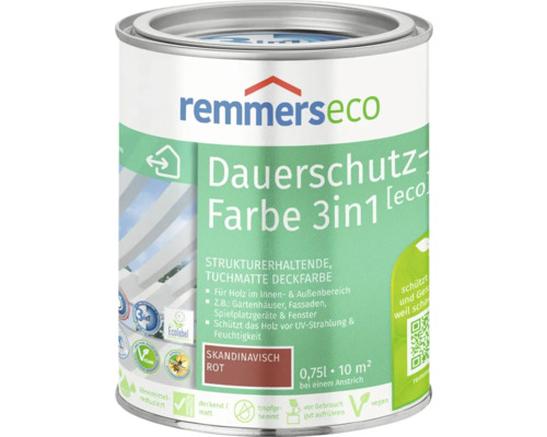 Remmers eco Öl-Farbe Holzfarbe skandinavischrot 750 ml