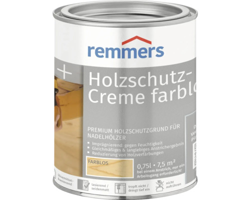 Crème de protection du bois Remmers incolore 750 ml Boîte de crème de protection du bois incolore Remmers, 0,75 litre, primaire de protection du bois pour bois résineux