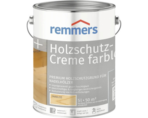 Crème de protection du bois Remmers incolore 5 l