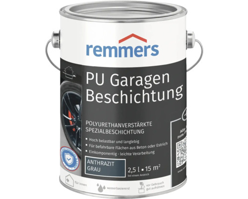 Revêtement de garage Remmers PU gris anthracite mat 2,5 l