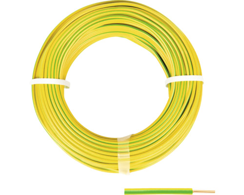 Conducteur H07V-U 1x1,5mm² 20 m vert jaune Fil de terre jaune-vert enroulé