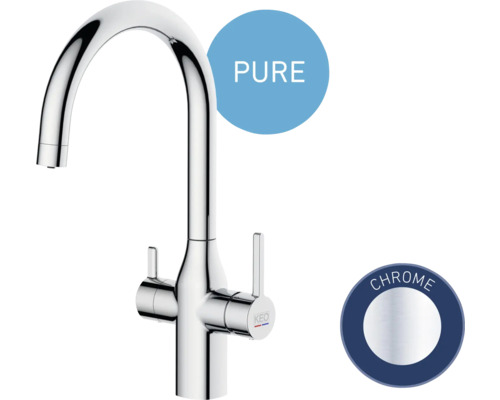 Robinet d''évier en chrome à col de cygne