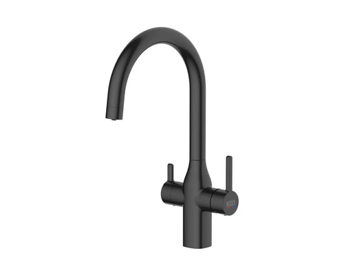 Robinetterie de cuisine avec fonction de filtration KEO NOA noir mat sans filtre Robinet de cuisine noir avec bec haut