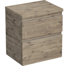 Jungborn Waschtischunterschrank TRENTA BxHxT 56,7 x 64,6 x 44,5 cm Frontfarbe eiche holzdekor TRE DESK 60 2Z S D370