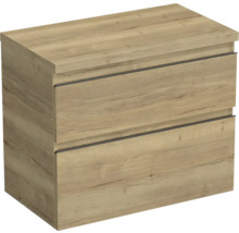Jungborn Waschtischunterschrank TRENTA BxHxT 76,7 x 64,6 x 44,5 cm Frontfarbe eiche holzdekor TRE DESK 80 2Z B 80
