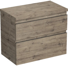 Jungborn Waschtischunterschrank TRENTA BxHxT 76,7 x 64,6 x 44,5 cm Frontfarbe eiche holzdekor TRE DESK 80 2Z B D370