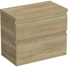Jungborn Waschtischunterschrank TRENTA BxHxT 76,7 x 64,6 x 44,5 cm Frontfarbe eiche holzdekor TRE DESK 80 2Z S 80