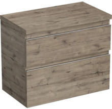Jungborn Waschtischunterschrank TRENTA BxHxT 76,7 x 64,6 x 44,5 cm Frontfarbe eiche holzdekor TRE DESK 80 2Z S D370