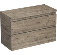 Jungborn Waschtischunterschrank TRENTA BxHxT 96,7 x 64,6 x 44,5 cm Frontfarbe eiche holzdekor TRE DESK 100 2Z B D370