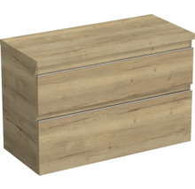 Jungborn Waschtischunterschrank TRENTA BxHxT 96,7 x 64,6 x 44,5 cm Frontfarbe eiche holzdekor TRE DESK 100 2Z S 80