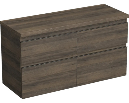 Meuble sous vasque Jungborn TRENTA lxhxp 116,7 x 64,6 x 44,5 cm couleur de façade chêne décor bois TRE DESK 120D 4Z B 25