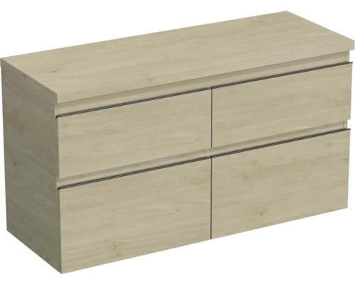 Meuble sous vasque Jungborn TRENTA lxhxp 116,7 x 64,6 x 44,5 cm couleur de façade chêne décor bois TRE DESK 120D 4Z B 70