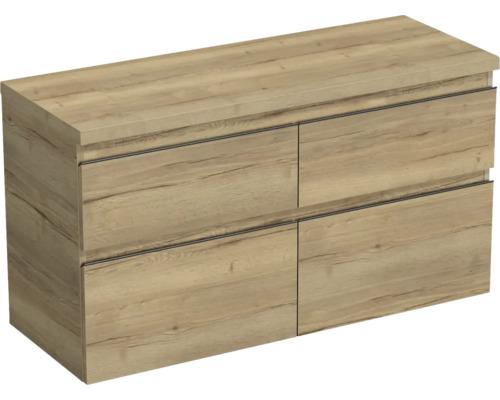 Meuble sous vasque Jungborn TRENTA lxhxp 116,7 x 64,6 x 44,5 cm couleur de façade chêne décor bois TRE DESK 120D 4Z B 80