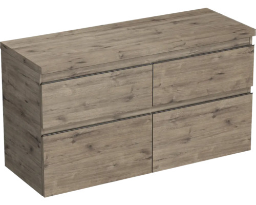 Meuble sous vasque Jungborn TRENTA lxhxp 116,7 x 64,6 x 44,5 cm couleur de façade chêne décor bois TRE DESK 120D 4Z B D370