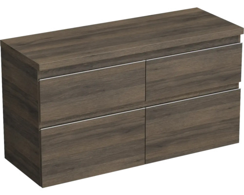 Meuble sous vasque Jungborn TRENTA lxhxp 116,7 x 64,6 x 44,5 cm couleur de façade chêne décor bois TRE DESK 120D 4Z S 25