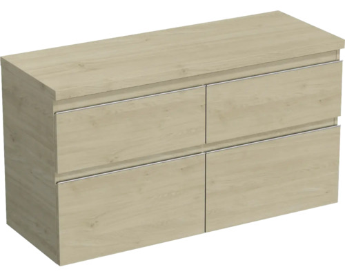 Meuble sous vasque Jungborn TRENTA lxhxp 116,7 x 64,6 x 44,5 cm couleur de façade chêne décor bois TRE DESK 120D 4Z S 70