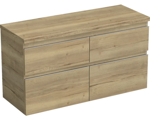 Meuble sous vasque Jungborn TRENTA lxhxp 116,7 x 64,6 x 44,5 cm couleur de façade chêne décor bois TRE DESK 120D 4Z S 80