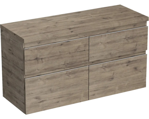 Meuble sous vasque Jungborn TRENTA lxhxp 116,7 x 64,6 x 44,5 cm couleur de façade chêne décor bois TRE DESK 120D 4Z S D370