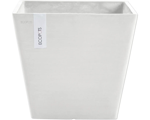Blumentopf Ecopots Rotterdam Kunststoff Ø 27,2 cm 29,5 x 29,5 x 26,4 cm weiß Eckiger Pflanztopf aus Kunststoff