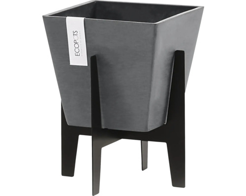 Pot Ecopots de forme carrée avec support noir