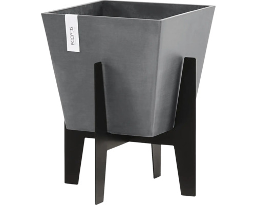 Pot de fleurs carré avec support pour l''intérieur et l''extérieur