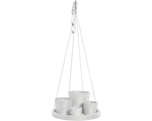 Soucoupe Ecopots suspendue plastique p Ø 33 cm x 36 x 3 cm blanc