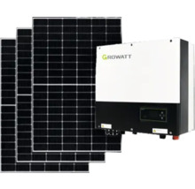 Panneaux solaires et logo Growatt