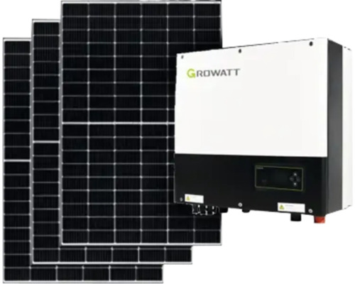 Solaranlage mit Paneelen und Wechselrichter