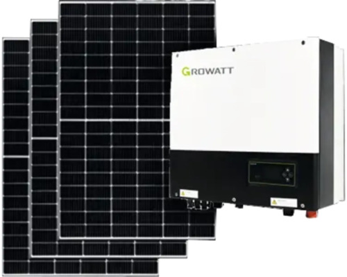 Solaranlage mit Solarmodulen und Wechselrichter