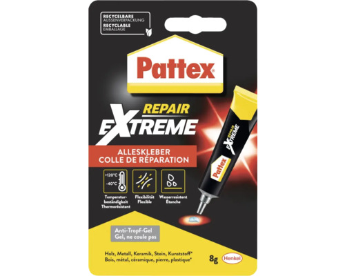 Pattex Repair Extreme Colle universelle, résistante à la température, flexible et résistante à l''eau en emballage de 8 grammes
