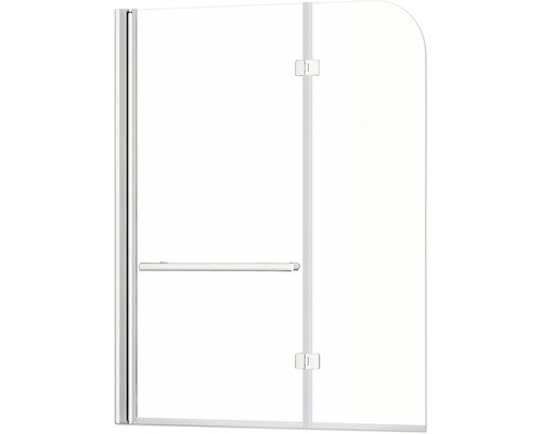 Pare-baignoire 2 parties form&style DRENA 1120 x 1400 mm verre transparent couleur du profilé blanc