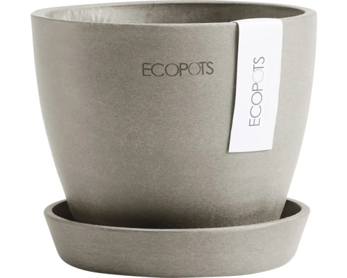 Blumentopf Ecopots Antwerp Mini Kunststoff Ø 10,1 cm 11,5 x 11,5 x 10,1 cm braun Ecopots Blumentopf aus Kunststoff mit passender Untertasse