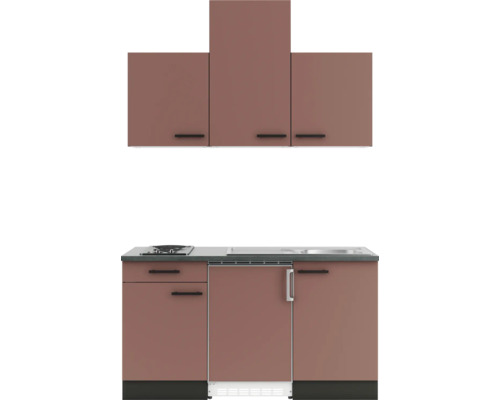 Cuisine compacte avec éléments hauts, évier et plaque de cuisson