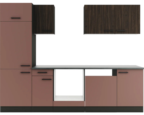 Küchenzeile mit Unterschränken, Schubladen und Hängeschränken