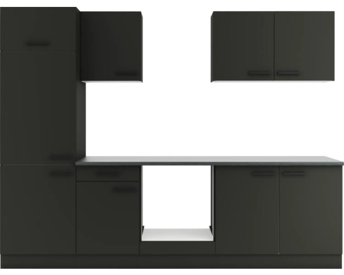 Küchenschrankkombination mit Hängeschränken und Arbeitsplatte