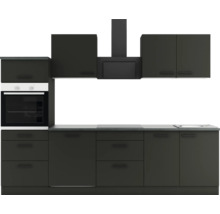 Cuisine complète sans appareils Optifit Madrid420 270 cm anthracite mat démontée variante réversible KPMA 2789OE-9+