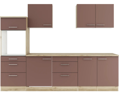 Cuisine linéaire avec meubles hauts et tiroirs