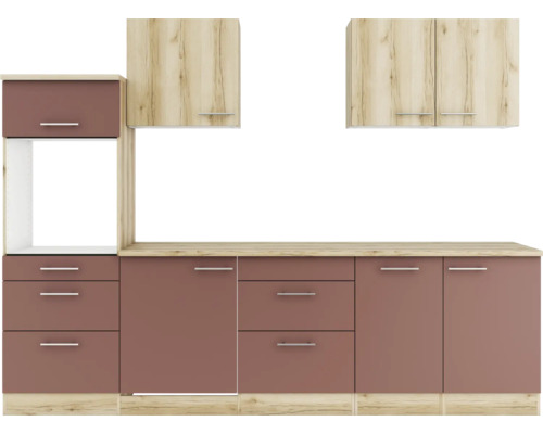 Cuisine linéaire avec armoires et tiroirs