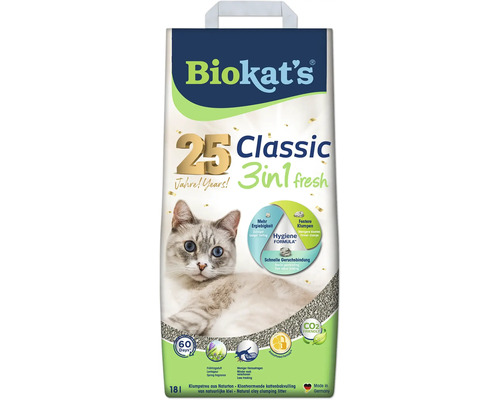 Litière Biokats Classic fresh 3 en 1 18 l