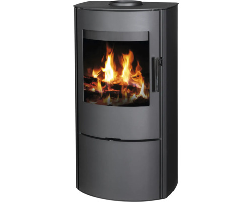 Poêle avec bois de chauffage et flammes